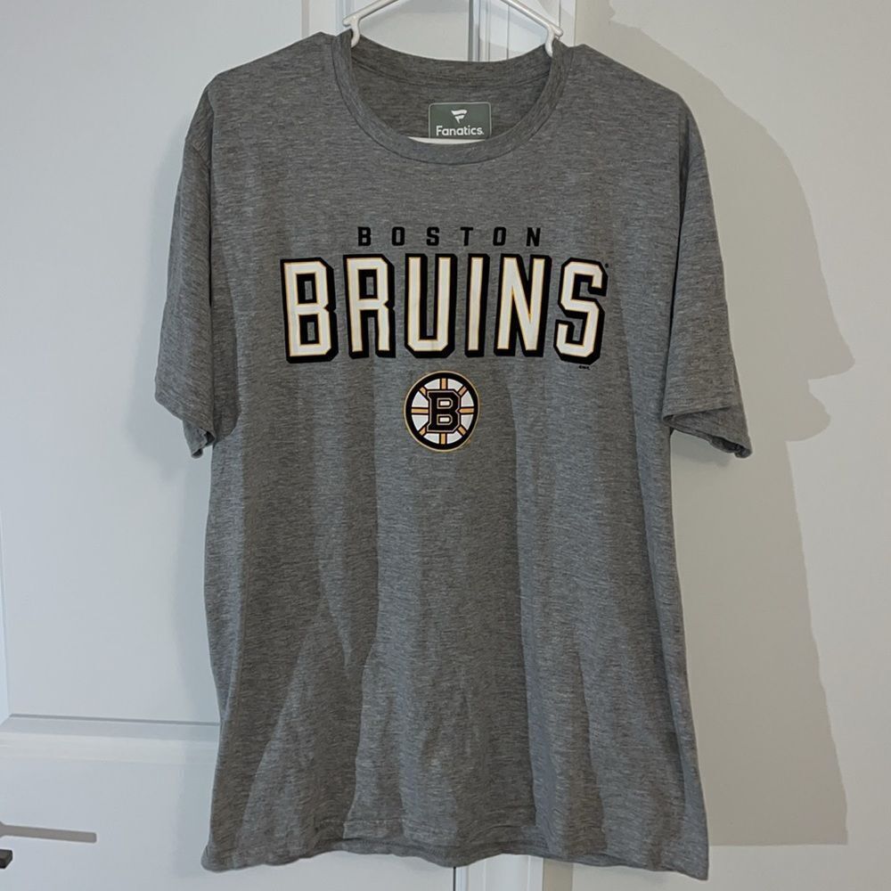 NHL Boston Bruins NHL Hockey Men’s big logo T shirt L retro style L Fanatics